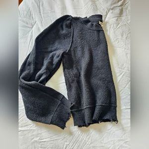 Aerie Black Distressed Sweater